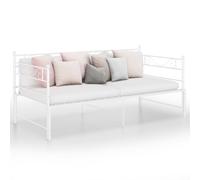 Sofa Bed Frame White 90x200cm Powder-Coated Metal Pull-Out Compact Space-Saving [EEK: A]