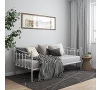 Sofa Bed Frame White Powder-Coated Metal 90x200 cm Daybed Guest Frame Compact UK [EEK: A]