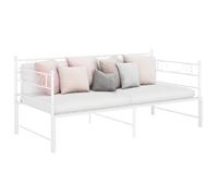 Sofa bed pull-out white metal daybed frame 90x200cm space-saving assembly in