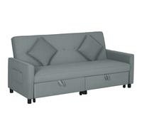Sofa Bed Reversible L-Shape 196x90x89cm Beige Velvet Eucalyptus Frame plus