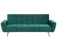 Sofa Bed 3 Seater SELNES Velvet Emerald Green