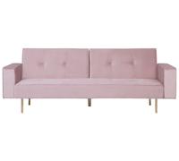 Sofa Bed VISNES Pink Velvet