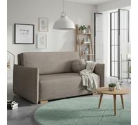 Sofa Bed Viva Glov Iii With Sleeping Function Storage Polyurethane Foam Wooden Frame 154X98X85Cm Brown