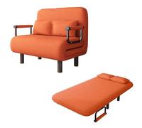 Sofa Cama para Sala Moderno Cotton and Linen Fabric Guest Bed Foldable 5-position Adjustable Backrest Ergonomics Solid Wood Legs Convertible Sofa Bed for Living Room, Bedroom(Gray,190 * 65 * 28cm)