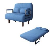 Sofa Cama para Sala Moderno Cotton and Linen Fabric Guest Bed Foldable 5-position Adjustable Backrest Ergonomics Solid Wood Legs Convertible Sofa Bed for Living Room, Bedroom(Gray,190 * 65 * 28cm)