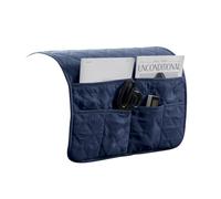 Sofa Chair Armrest Storage Organizer, 6 Pockets, Non-Slip Couch Recliner Remote Control Holder Waterproof Sofa Arm Tidy Hanging Storage Bag Holder Pouch for Phone Books Glasses (Navy Blue#,1pcs)