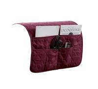 Sofa Chair Armrest Storage Organizer, 6 Pockets, Non-Slip Couch Recliner Remote Control Holder Waterproof Sofa Arm Tidy Hanging Storage Bag Holder Pouch for Phone Books Glasses (Wine Red#,1pcs)