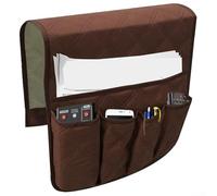 Sofa Chair Organizer with 5 Pockets for Essentials Like Magazines and Remote Controls (Coffee)