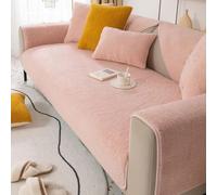 Sofa Couch Cover Corner Anti-Slip Cushion, Warm Super Soft Fleece Slipcovers Blanket for L Shape/U Shape/Corner Sofa 3/2/1 Seater Slipcoverss,Pink,110x160c