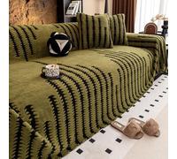 Sofa Cover 1 2 3 4 5 Seater Stretch Protector Comfortable Sofa Blanket Multi-Purpose Sofa Throw Home & Office Use (Green 180x300cm)