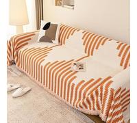 Sofa Cover 2 3 4 Seater Furniture Protector, Chenille for All Seasons, Washable, for Sofa/Bed/Outdoor, Orange(A,180 * 90cm)