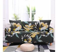 Sofa Cover 3 Seater Black Abstract Flower Sofa Slipcovers Stretch Spandex Settee Covers All Seasons Sofa Protectors from Pets Non Slip Couch Covers Washable Couch Cover with Elastic Strap