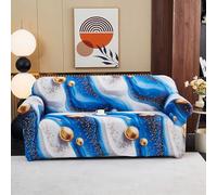 Sofa Cover 3 Seater Golden White Geometry Pet Stretch Sofa Covers Protectors Soft Spandex Elastic Covers for Sofas Couch Cover Machine Washable Universal Slipcovers Thick Non Slip