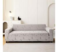 Sofa Cover 3 Seater Light Gray Leaves Pet Stretch Sofa Covers Protectors Soft Spandex Elastic Covers for Sofas Couch Cover Machine Washable Universal Slipcovers Thick Non Slip