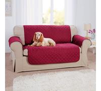 Sofa Cover 3-Seater - Reversible, Quilted Protector, Machine Washable, Protects From Spills & Pet Hair, 279X190.5Cm, Wine/beige