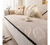 Sofa Cover 3 Seater Soft Chenille Sofa Seat Covers Universal Dog Couch Cover Washable Corner Sofas Protectors Suitable For 1, 2, 3, Or 4-Seater As Well As U-Shaped And L-Shaped Sofas(Brown,45x45cm)