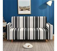 Sofa Cover 3 Seater White Black Stripes Sofa Slipcovers High Stretch Soft Couch Covers Universal Sofa Cover l Shape Settee Covers Washable Sofa Protector for Living Room Pets Dogs Cat