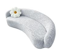 Sofa Cover Couch Cover Cushion Slipcovers Cushion Semi Circle Curved Velvet Half Moon Indoor Geometric Pattern Modern Cloud Sectional Slip Azul M 145-185Cm