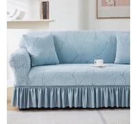 Sofa Cover, Couch Covers Breathable High-Elasticity Soft Texture, Wrinkle and Fade Resistant and Simple Care for Living Room Decoration-Blue 2||Four people 235-300cm