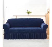 Sofa Cover, Couch Covers Seamless Slip-Resistant Easy Installation, Shields From Dust and Damage for Revamping Old Couches, Daily Protection-Blue||Single set 90-140cm