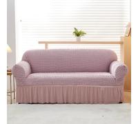 Sofa Cover, Couch Covers Seamless Slip-Resistant Easy Installation, Shields From Dust and Damage for Revamping Old Couches, Daily Protection-Pink||Single set 90-140cm