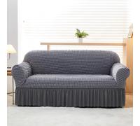 Sofa Cover, Couch Covers Seamless Slip-Resistant Easy Installation, Shields From Dust and Damage for Revamping Old Couches, Daily Protection-light gray||Double set140-185cm