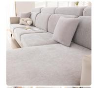 Sofa Cover, Couch Covers Stretchable Soft Jacquard, Slip-Resistant Elastic Band, Machine Washable for Furniture Decoration, Beautiful Living Room-light gray||Headrest Cover
