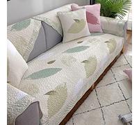 Sofa Cover, Floral Pattern Cotton Quilted Non-Slip Sofa Slipcovers, Furniture Protector for Sectional Couch