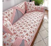 Sofa Cover, Floral Pattern Cotton Quilted Non-Slip Sofa Slipcovers, Furniture Protector for Sectional Couch