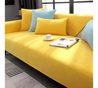 Sofa Cover, Herringbone Chenille Fabric Sofa Cover 1 2 3 Seater, Non Slip Sofa Slipcovers for Corner L Shape, Thick Textured Sofa Cushion Covers Furniture Protector, Yellow, 90 * 160cm