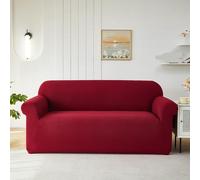 Sofa Cover Minimalist Red Pet Stretch Sofa Covers Protectors Soft Spandex Elastic Covers for Sofas Couch Cover Machine Washable Universal Slipcovers Thick Non Slip 1 Seater