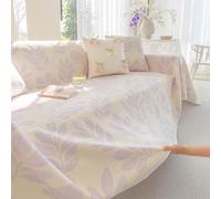 Sofa Cover Modern Cooling Summer Washable Dog for Sectional Couch Lightweight Breathable Blush Pink Leaf Texture for 3-4 Cushion 71''x150''