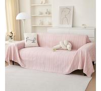 Sofa Cover Modern Cooling Summer Washable Dog for Sectional Couch Lightweight Breathable Blush Pink Leaf Texture for 3-4 Cushion 71''x150''