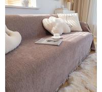Sofa Cover, Modern Minimalist Solid Color Chenille Sofa Blanket Throw for 1 2 3 4 Seater Couch, Anti-Slip Non-Scratch Furniture Protector Slipcover, Decorative Couch Covers