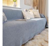 Sofa Cover, Modern Minimalist Solid Color Chenille Sofa Blanket Throw for 1 2 3 4 Seater Couch, Anti-Slip Non-Scratch Furniture Protector Slipcover, Decorative Couch Covers