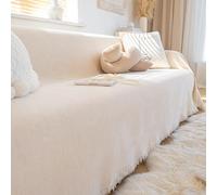 Sofa Cover, Modern Minimalist Solid Color Chenille Sofa Blanket Throw for 1 2 3 4 Seater Couch, Anti-Slip Non-Scratch Furniture Protector Slipcover, Decorative Couch Covers