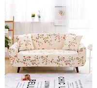 Sofa Cover Red Floral Print Stretch Sofa Covers Spandex Sofa Protectors from Pets Washable Covers for Sofas Non Slip Couch Covers All Seasons Couch Cover with Elastic Strap 1 Seater