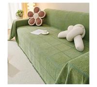 Sofa Cover, Soft Chenille Couch Protector for 3 Cush Sofa, Green Tapestry with Leather Tassels, 71" x 118" - & Fur Shield