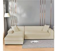 Sofa Cover, Soft Stretch Velour Corner 1, 2, 3, 4-Seater, L-Shaped Sofa Cover, Non-Slip Sofa Protector, Washable for The Living Room,whiteA,190to230 cm