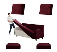 Sofa Cover, Velvet Non-slip 1/2/3/4 Seater with Seat and Back Cover, Well-fitted Stretch Ektorp Style