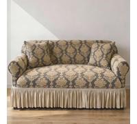 Sofa Cover with Valance,Non Slip Sofa Slipcovers,Furniture Protector Stretches,Machine Washable Cover for Sofa,Elegant Couch Cover,Sofa Slipcovers 1/2/3/4 Seater - Fully Guarant(Size:2 Seater,Color:G)