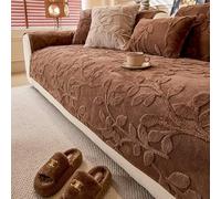 Sofa Covers 1/2/3/4 Seater Super Soft Covers Printed Pattern Sofa Covers Anti Scratch Sofa Cover Non Slip Sofa Slipcove(Brown,110x240cm)