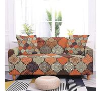 Sofa Covers 2 Seater Orange Brown Geometry Sofa Slipcovers Stretch Settee Covers Soft Sofa Cover L Shape Washable Sofa Protector Decoration Couch Covers for Pets Dogs Cat