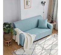 Sofa Covers 3 seaters Light Blue Couch Covers Elastic Fabric Printed Pattern Loveseat Settee Sofa Covers Universal Fitted Sofa Slipcover Furniture Cover Protector,Armchair Covers （195-230cm）
