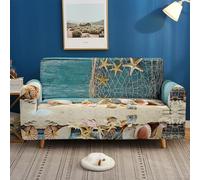 Sofa Covers 4 Seater Blue Beach Starfish Sofa Cover L Shape High Stretch Polyester Spandex Non Slip Protector for Dogs Pets Cats Couch Covers Universal for All Seasons