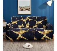 Sofa Covers 4 Seater Golden Blue Abstract Sofa Cover L Shape High Stretch Polyester Spandex Non Slip Protector for Dogs Pets Cats Couch Covers Universal for All Seasons