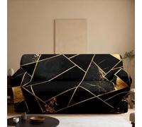 Sofa Covers 4 Seater Gray Black Corner Sofa Cover Soft Stylish Elasticity,Suitable For Cats And Dogs Spandex Non Slip Couch Covers,Washable,For Living Room Furniture Protector