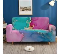 Sofa Covers 4 Seater Marble Pink Blue Sofa Cover L Shape High Stretch Polyester Spandex Non Slip Protector for Dogs Pets Cats Couch Covers Universal for All Seasons