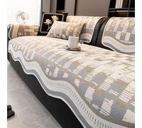 Sofa Covers Washable, Anti Cat Scratch Anti-Slip Chenille Couch Cover, for 1 2 3 4 Seater L-shape & Sectional Sofas Furniture Protector Pet-Friendly Gray 70 * 210cm