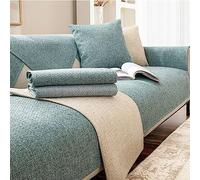 Sofa Covers Waterproof And Washable L Shape, Non Slip Waterproof Couch Covers For Pets, Wrinkle Resistant Cotton And Linen Sofa Slipcovers For Sectionals Universal Light Green 43x94in